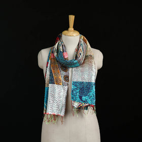 Bengal Kantha Handwork Patchwork Reversible Silk Stole 144