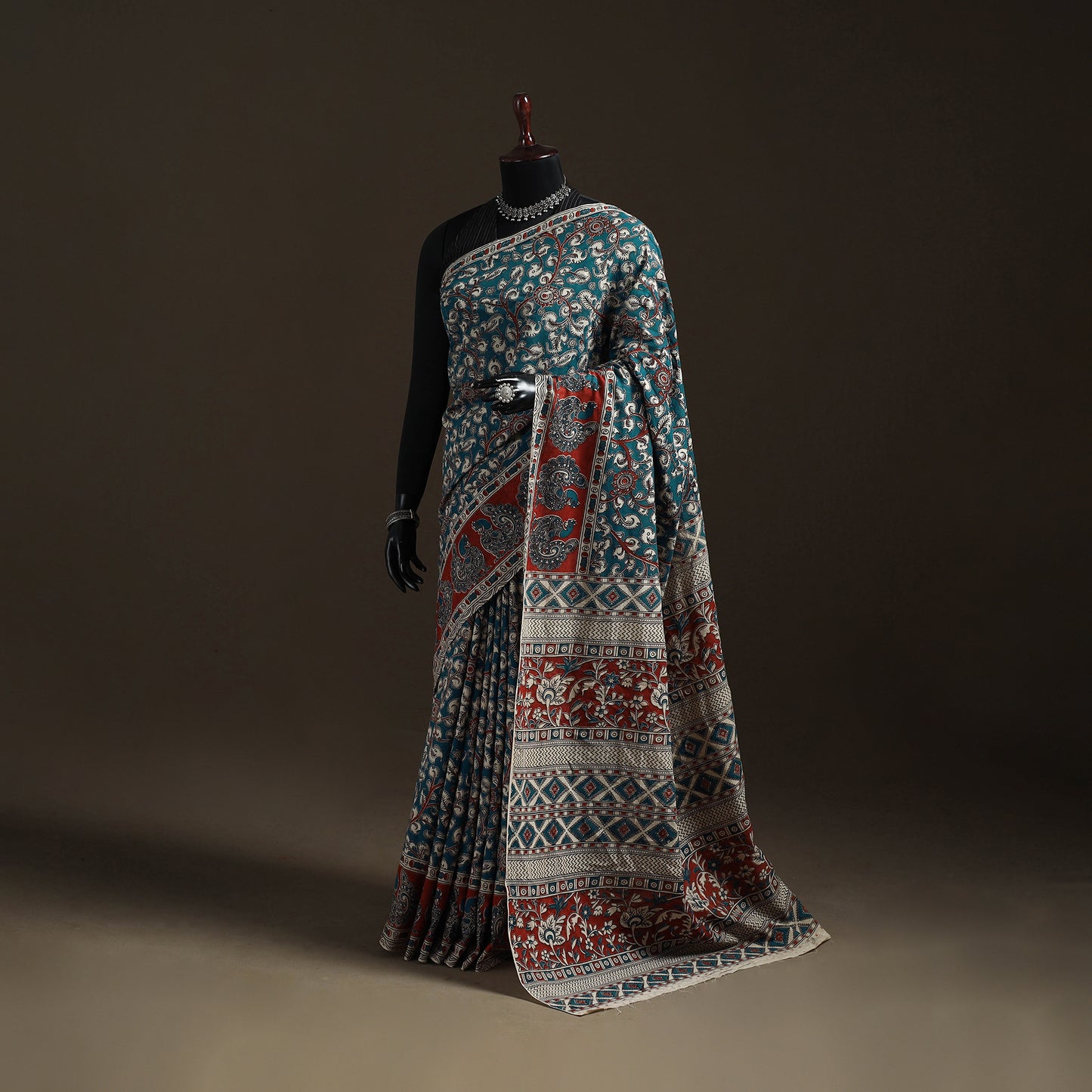 Printed Cotton Kalamkari Saree 01