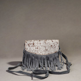  Handcrafted Suede Leather Fringe Sling Bag Online l iTokri.com 
