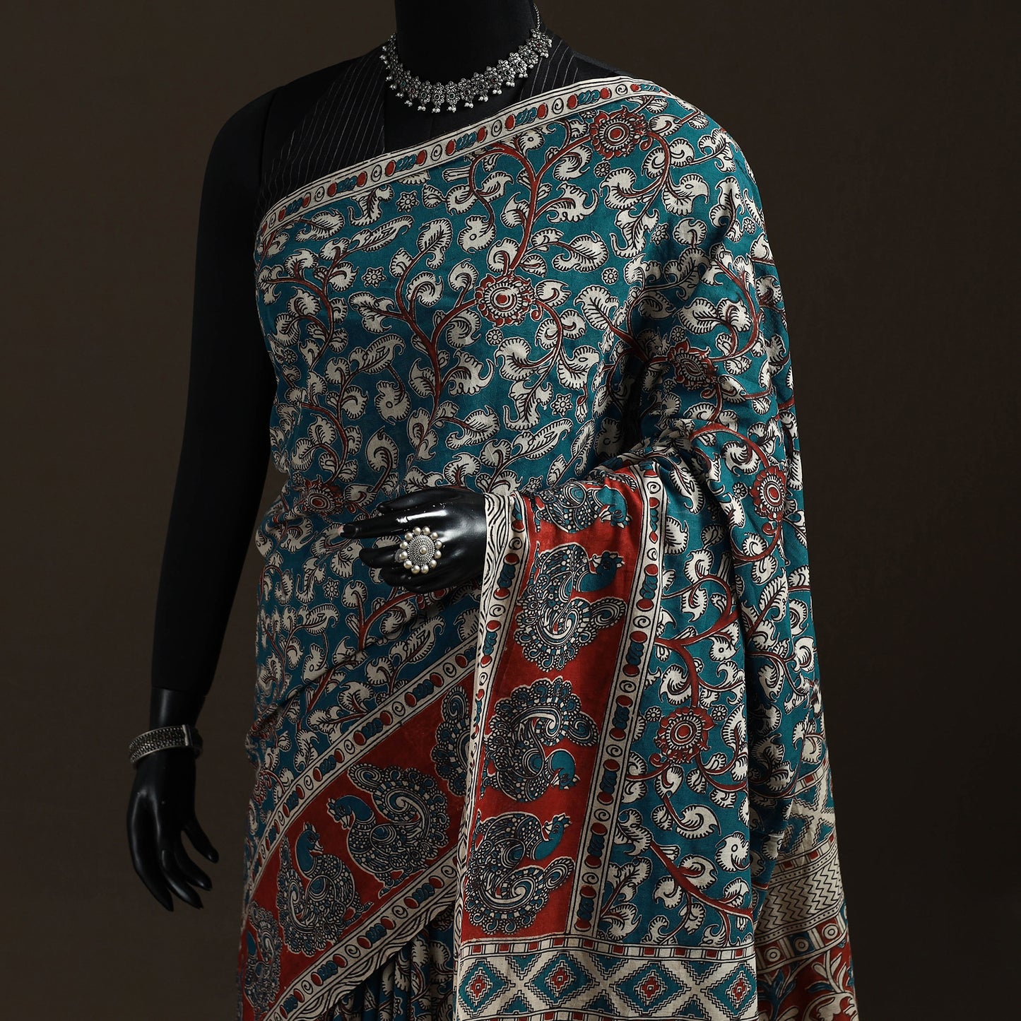 Printed Cotton Kalamkari Saree 01