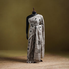 Batik Hand Block Print Pure Mul Cotton Ready To Wear Saree 47