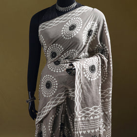 Batik Hand Block Print Pure Mul Cotton Ready To Wear Saree 47