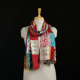 Bengal Kantha Handwork Patchwork Reversible Silk Stole 146