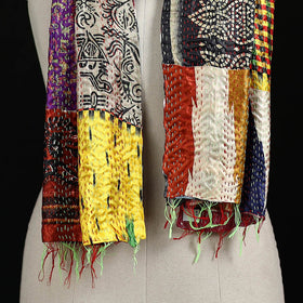 Bengal Kantha Handwork Patchwork Reversible Silk Stole 148