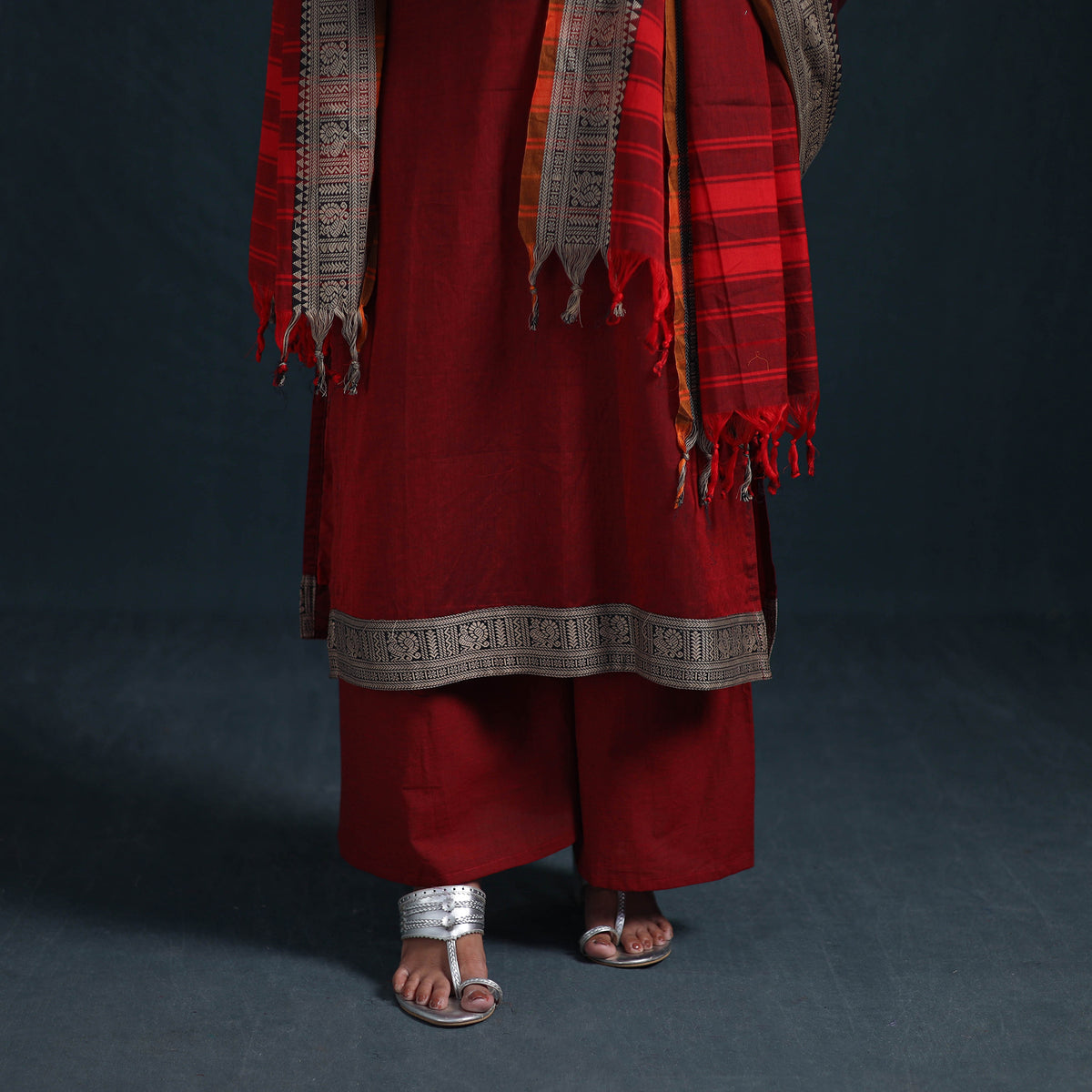 Dharwad Cotton Suit Set with Dupatta for Women 11