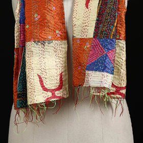 Bengal Kantha Handwork Patchwork Reversible Silk Stole 150