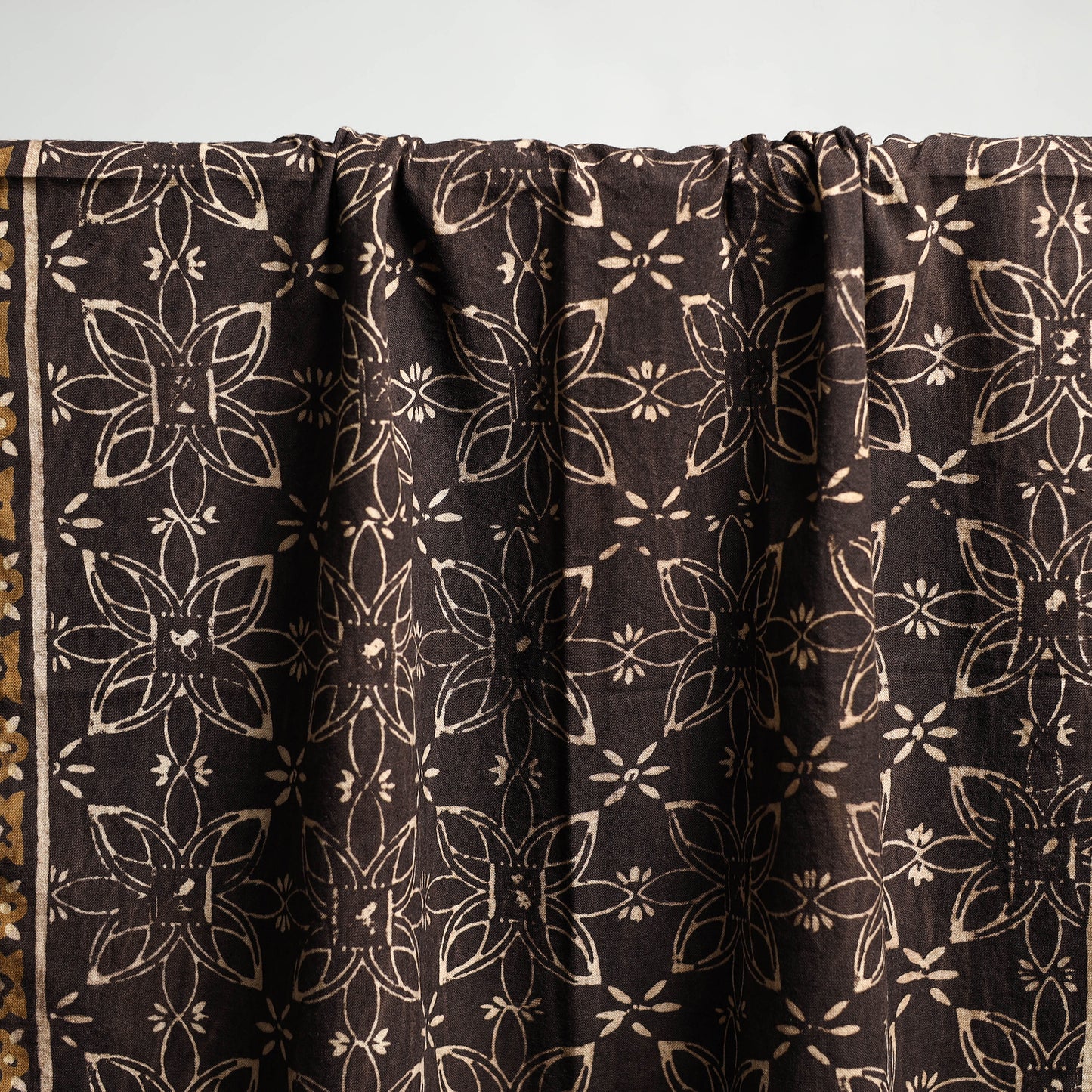 Brown Akola Block Print Pure Handloom Cotton Towel 