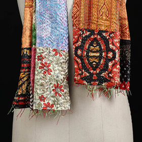 Bengal Kantha Handwork Patchwork Reversible Silk Stole 151