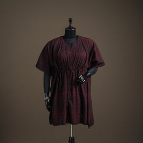 Akola Hand Block Print Natural Dyed Cotton Kaftan (Medium) 166