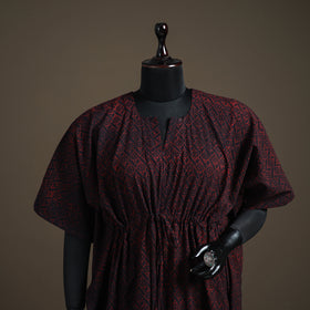 Akola Hand Block Print Natural Dyed Cotton Kaftan (Medium) 166