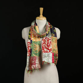 Bengal Kantha Handwork Patchwork Reversible Silk Stole 152