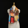 Bengal Kantha Handwork Patchwork Reversible Silk Stole 153