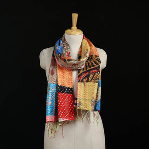 Bengal Kantha Handwork Patchwork Reversible Silk Stole 153