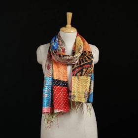 Bengal Kantha Handwork Patchwork Reversible Silk Stole 153