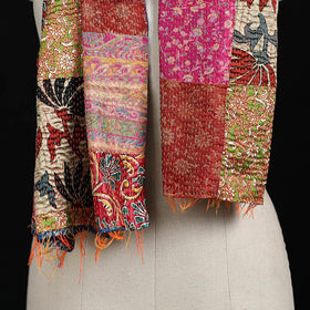 Bengal Kantha Handwork Patchwork Reversible Silk Stole 155