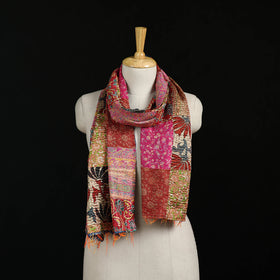 Bengal Kantha Handwork Patchwork Reversible Silk Stole 155