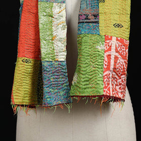 Bengal Kantha Handwork Patchwork Reversible Silk Stole 156
