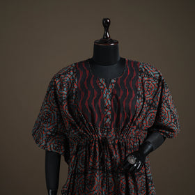 Akola Hand Block Print Natural Dyed Cotton Kaftan (Medium) 167