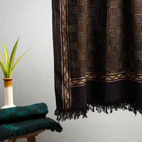 Brown Akola Block Print Pure Handloom Cotton Towel 