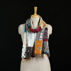 Bengal Kantha Handwork Patchwork Reversible Silk Stole 158