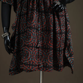 Akola Hand Block Print Natural Dyed Cotton Kaftan (Medium) 167