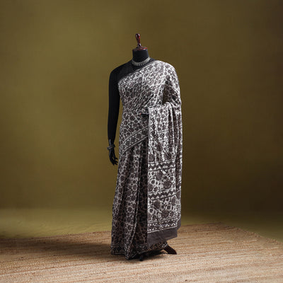 Batik Hand Block Print Pure Mul Cotton Ready To Wear Saree 49