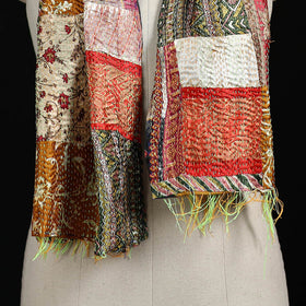 Bengal Kantha Handwork Patchwork Reversible Silk Stole 159