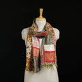 Bengal Kantha Handwork Patchwork Reversible Silk Stole 159
