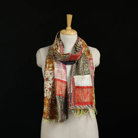 Bengal Kantha Handwork Patchwork Reversible Silk Stole 159