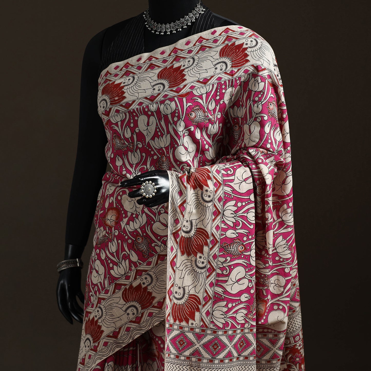 Printed Cotton Kalamkari Saree 04