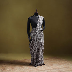 Batik Hand Block Print Pure Mul Cotton Ready To Wear Saree 49