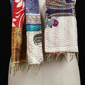 Bengal Kantha Handwork Patchwork Reversible Silk Stole 162