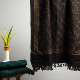 Brown Akola Block Print Pure Handloom Cotton Towel 