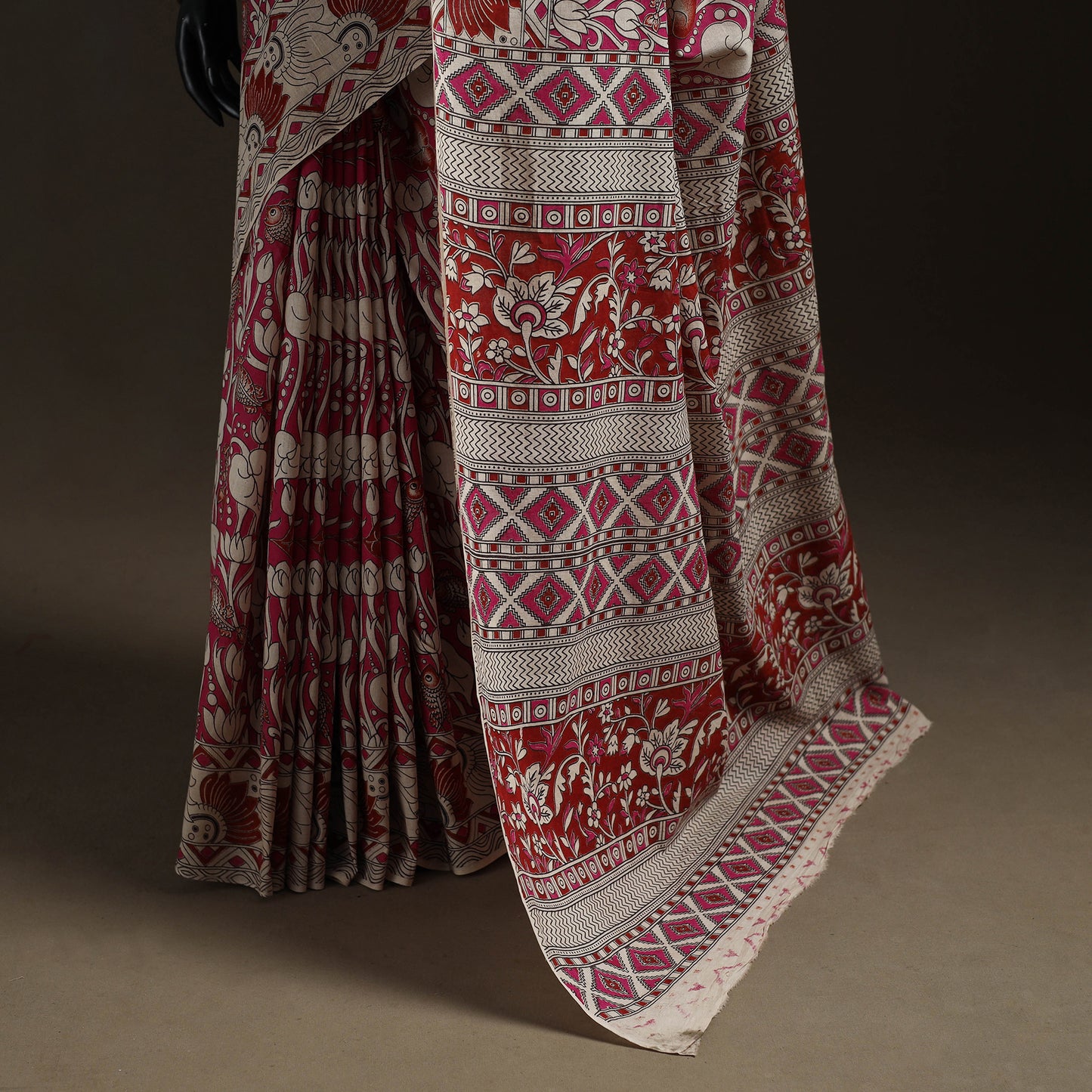 Printed Cotton Kalamkari Saree 04