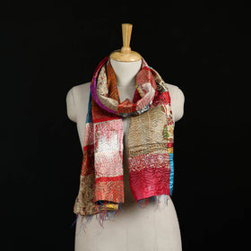 Bengal Kantha Handwork Patchwork Reversible Silk Stole 163
