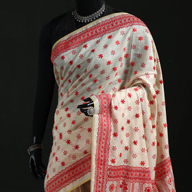 Bengal Kantha Hand Embroidery Silk Cotton Chapa Work Saree 83