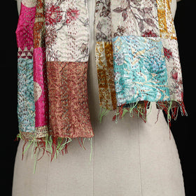 Bengal Kantha Handwork Patchwork Reversible Silk Stole 164