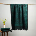 Green - akola pure handloom cotton towel 07 - handcrafted