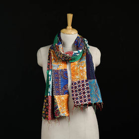 Bengal Kantha Handwork Patchwork Reversible Silk Stole 165