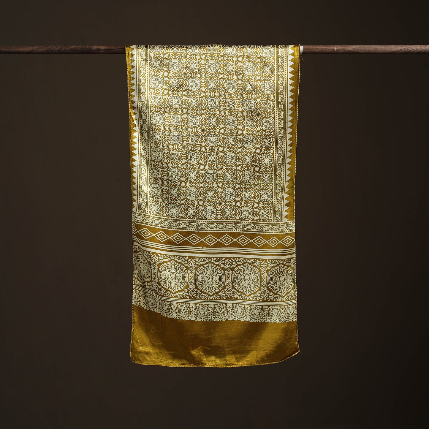 Mashru Silk Printed Ajrakh Stole 66