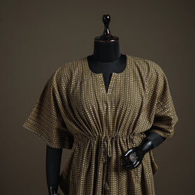 Akola Hand Block Print Natural Dyed Cotton Kaftan (Medium) 170