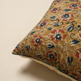 Yellow - kalamkari cotton cushion cover 34 - handcrafted