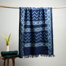 Blue Akola Block Print Pure Handloom Cotton Towel