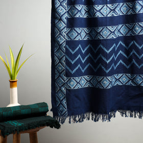 Blue Akola Block Print Pure Handloom Cotton Towel