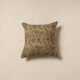 Yellow - kalamkari cotton cushion cover 35 - handcrafted