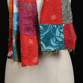 Bengal Kantha Handwork Patchwork Reversible Silk Stole 170