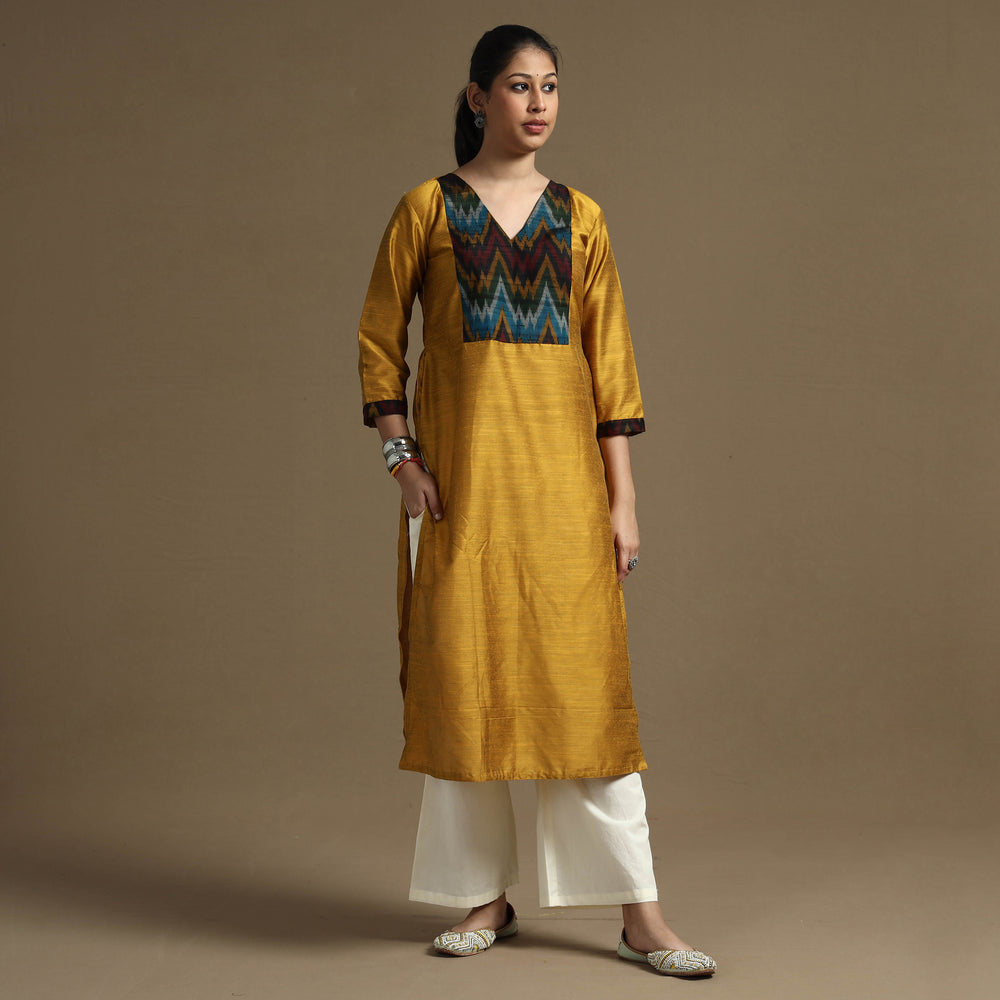 plain silk kurta