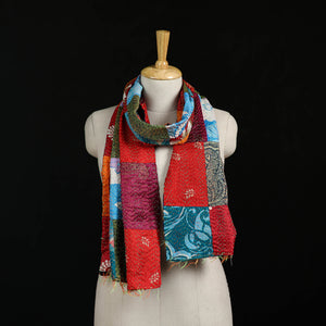 Bengal Kantha Handwork Patchwork Reversible Silk Stole 170