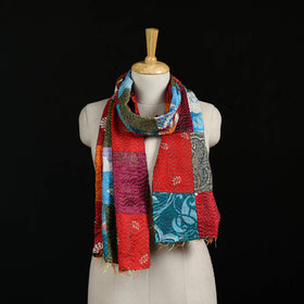 Bengal Kantha Handwork Patchwork Reversible Silk Stole 170