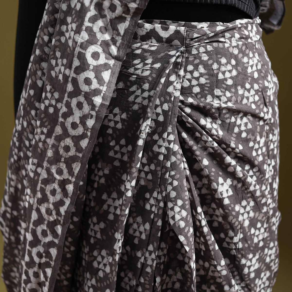 Batik Hand Block Print Pure Mul Cotton Ready To Wear Saree 50